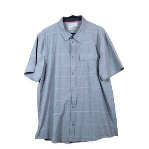 Avalanche Mens Shirt Gray Button Down Short Sleeve Gorpcore Casual Stretch XL